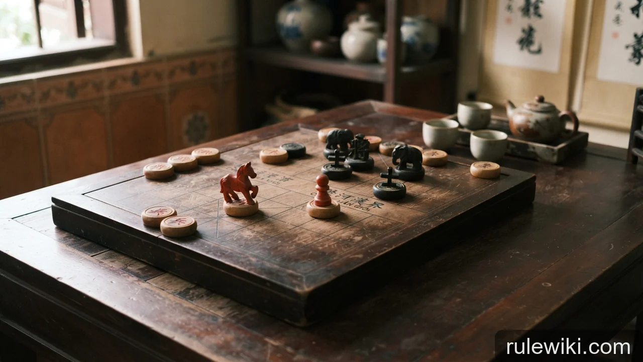 Minh họa: Cờ tướng tàn cuộc: thế cờ mã chốt đối sĩ tượng toàn kinh điển