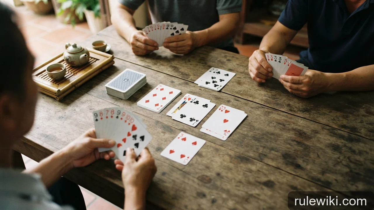 Minh họa cho Phỏm có bao nhiêu lá và khi nào một ván kết thúc?