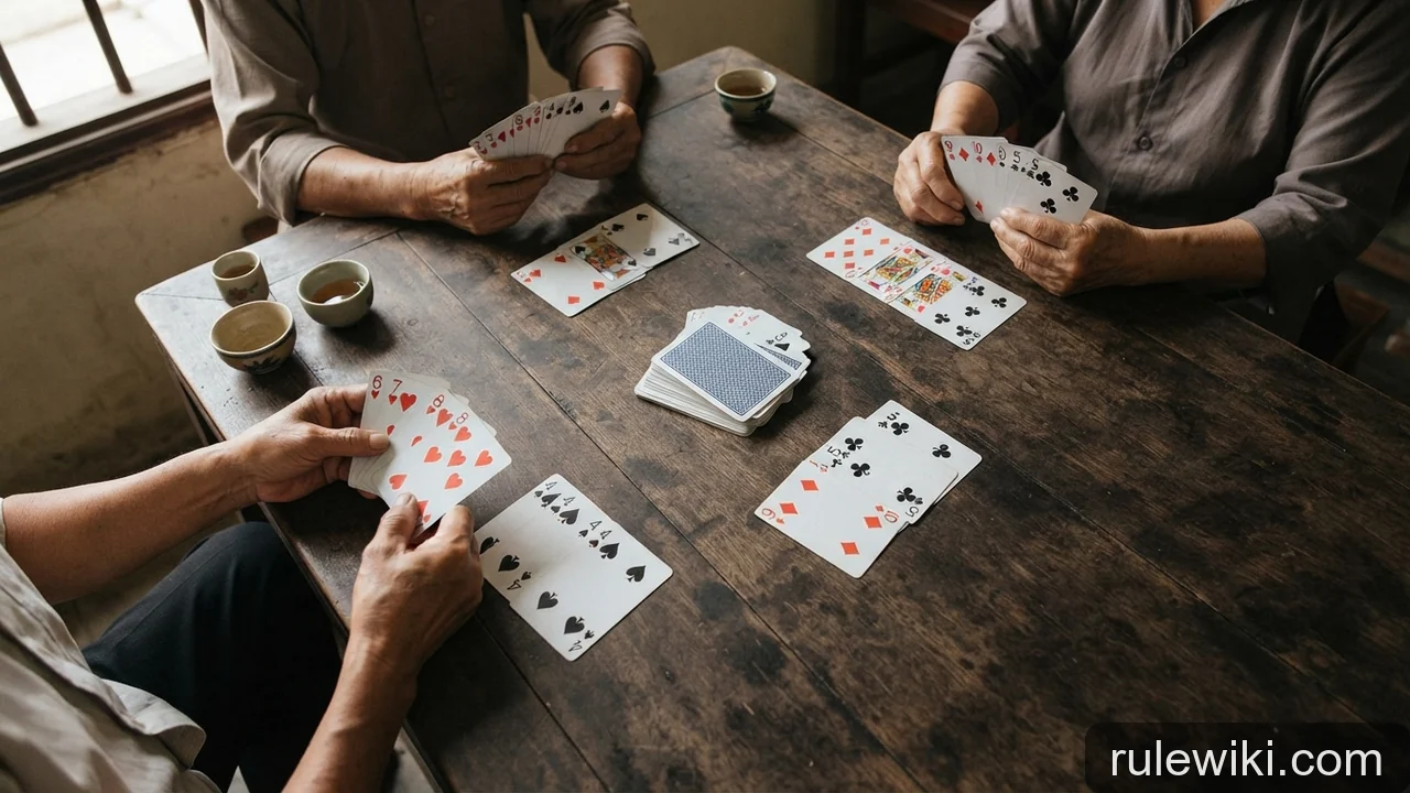 Minh họa cho Phỏm (Tá lả): cách tạo phỏm qua một ván ví dụ