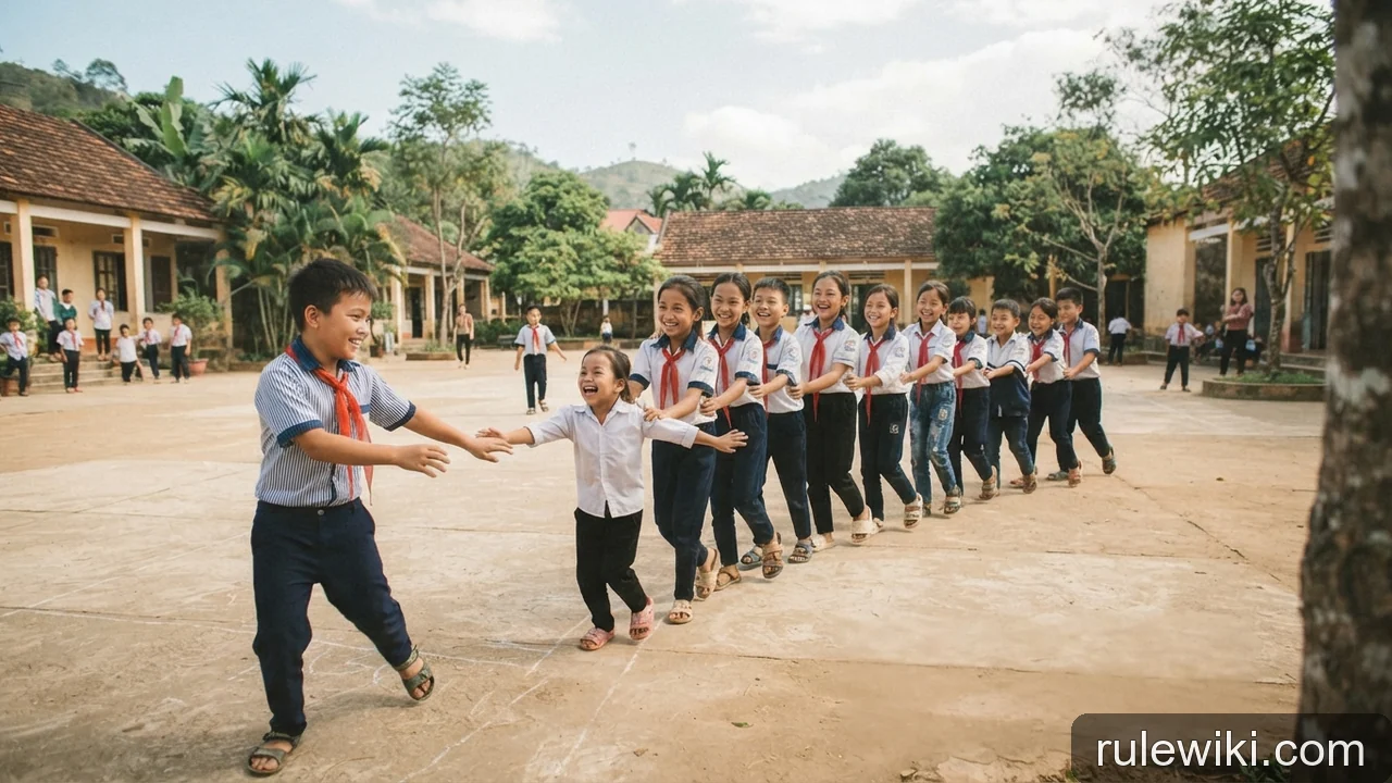 Minh họa: Trò chơi Rồng rắn lên mây: cách tổ chức và bài đồng dao quen thuộc